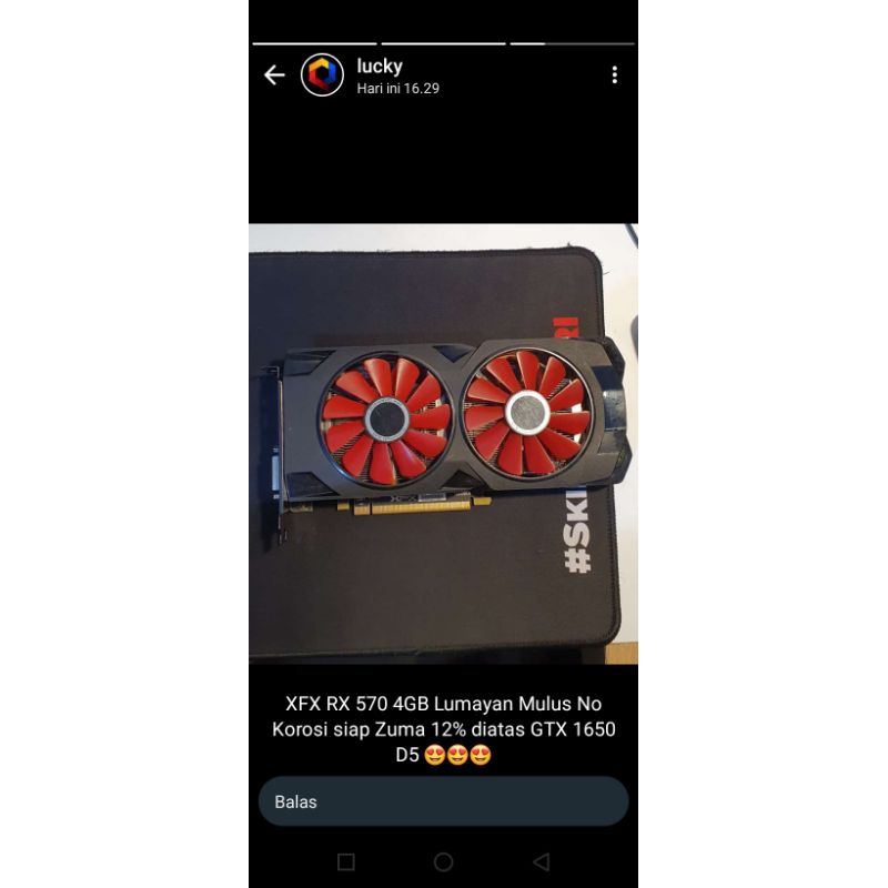 VGA XFX RX580 8GB DDR5 256BIT MULUS SEGEL,NO MINING