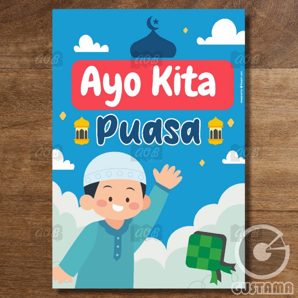 Poster Tarhib Ramadhan 10 Model, Poster Pawai Ramadhan Anak Laminasi A3