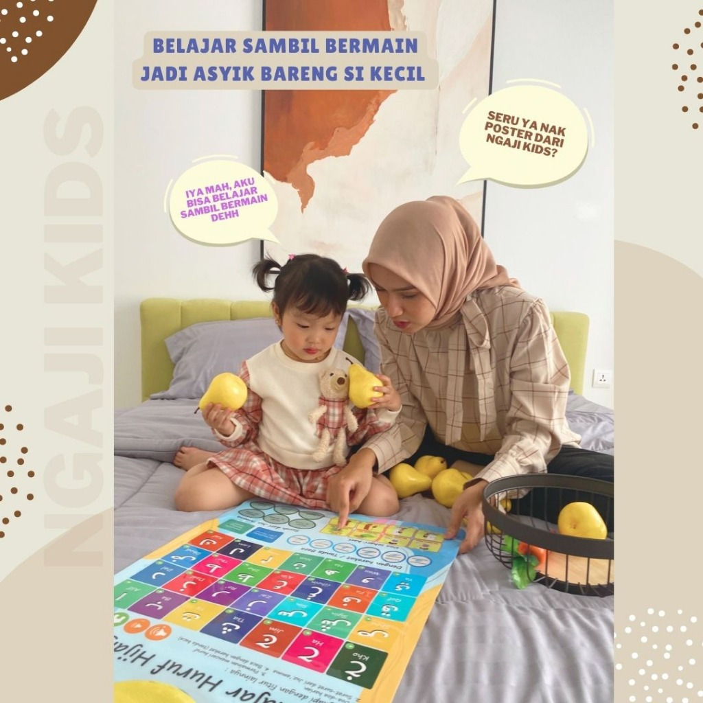 Poster HIJAIYAH ALIF BA TA Bersuara Edukasi Anak Belajar Ngaji