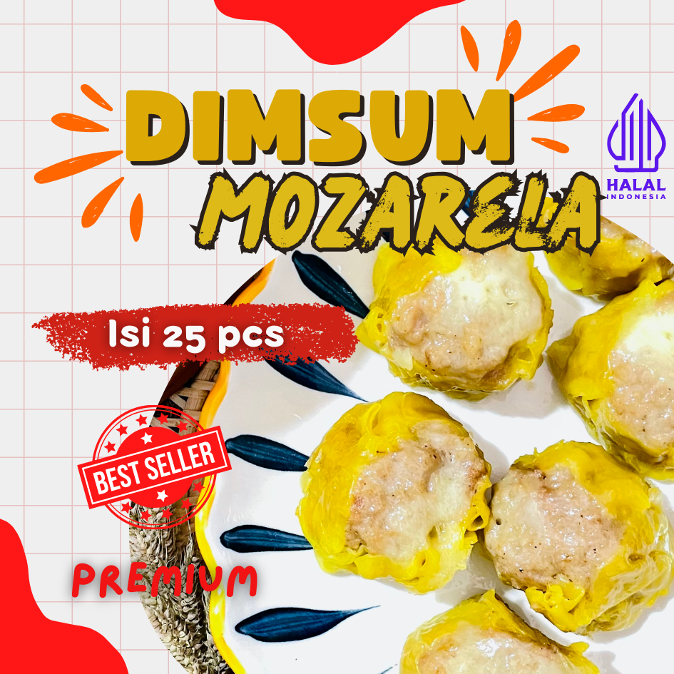

Dimsum Mozzarella Isi 25 PCS Frozen & Premium Free Saus Merah & Lada Hitam