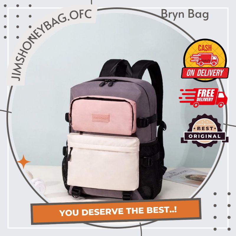TAS RANSEL LAPTOP SEKOLAH KULIAH WANITA LUCU ANTI AIR BRYN BACKPACK JIMS HONEY PROMO MURAH