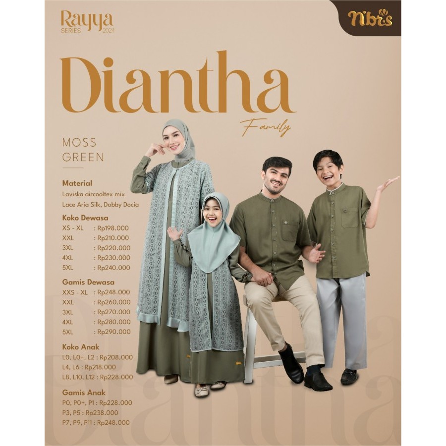 NIBRAS SARIMBIT DIANTHA MOSS GREEN SERIES SARIMBIT NIBRAS 2024 SARIMBIT RAYA LEBARAN 2024