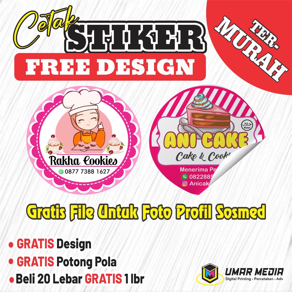 

Stiker Label Kemasan isi 126 pcs Merk Jualan Makanan & Minuman Stiker Produk Dessert Cup Merek Usaha BISA COSTUM Nama Toko Cetak KIlat