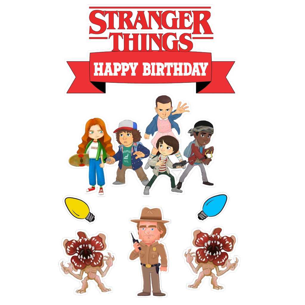 

TOPPER CAKE CUSTOM NAMA TEMA STRANGER THINGS TOPPER ULANG TAHUN HIASAN KUE