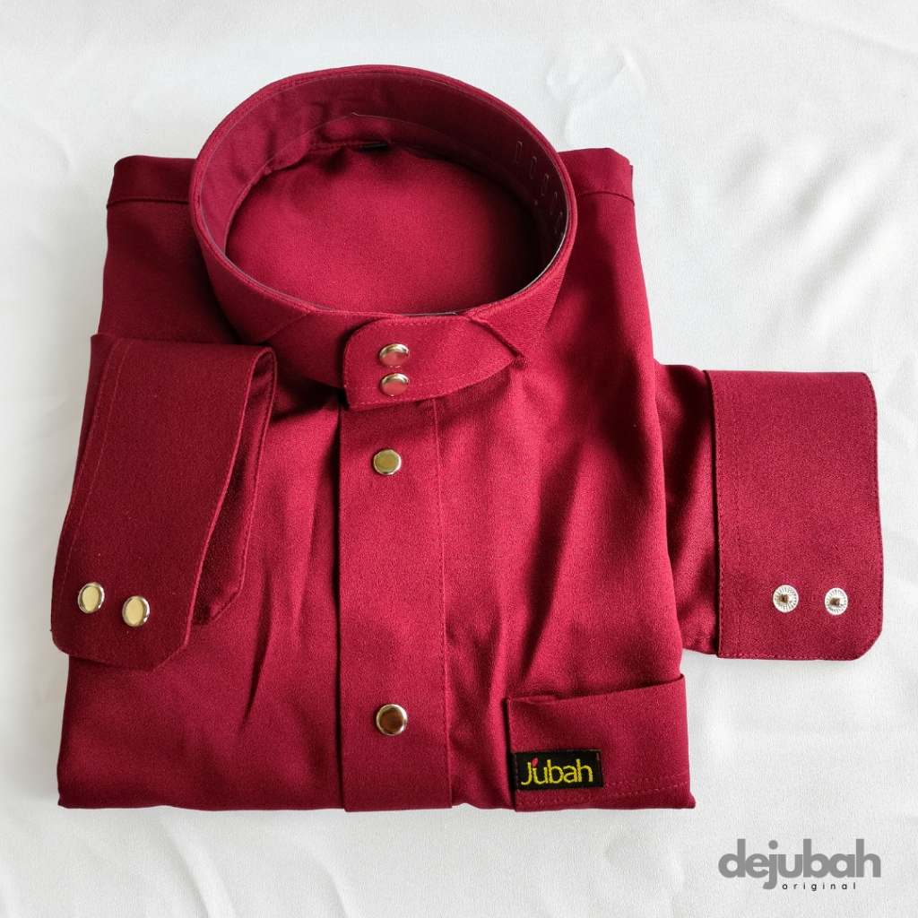 DeJubah - Qatari Gamis Jubah Pria Slimfit Dewasa-MARUN