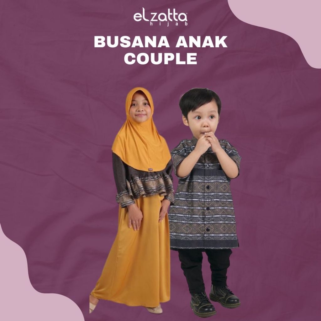 Elzatta couple keluarga fashion muslim sarimbit keluarga rabbiya bahan tenun yarnded