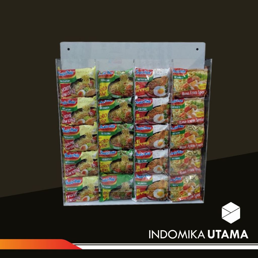 akrilik rak mie / akrilik rak indomie / display mie / tempat indomie