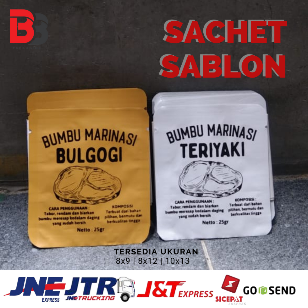 PAKET SABLON kemasan sachet alu foil 500PCS 8x9 8x12
