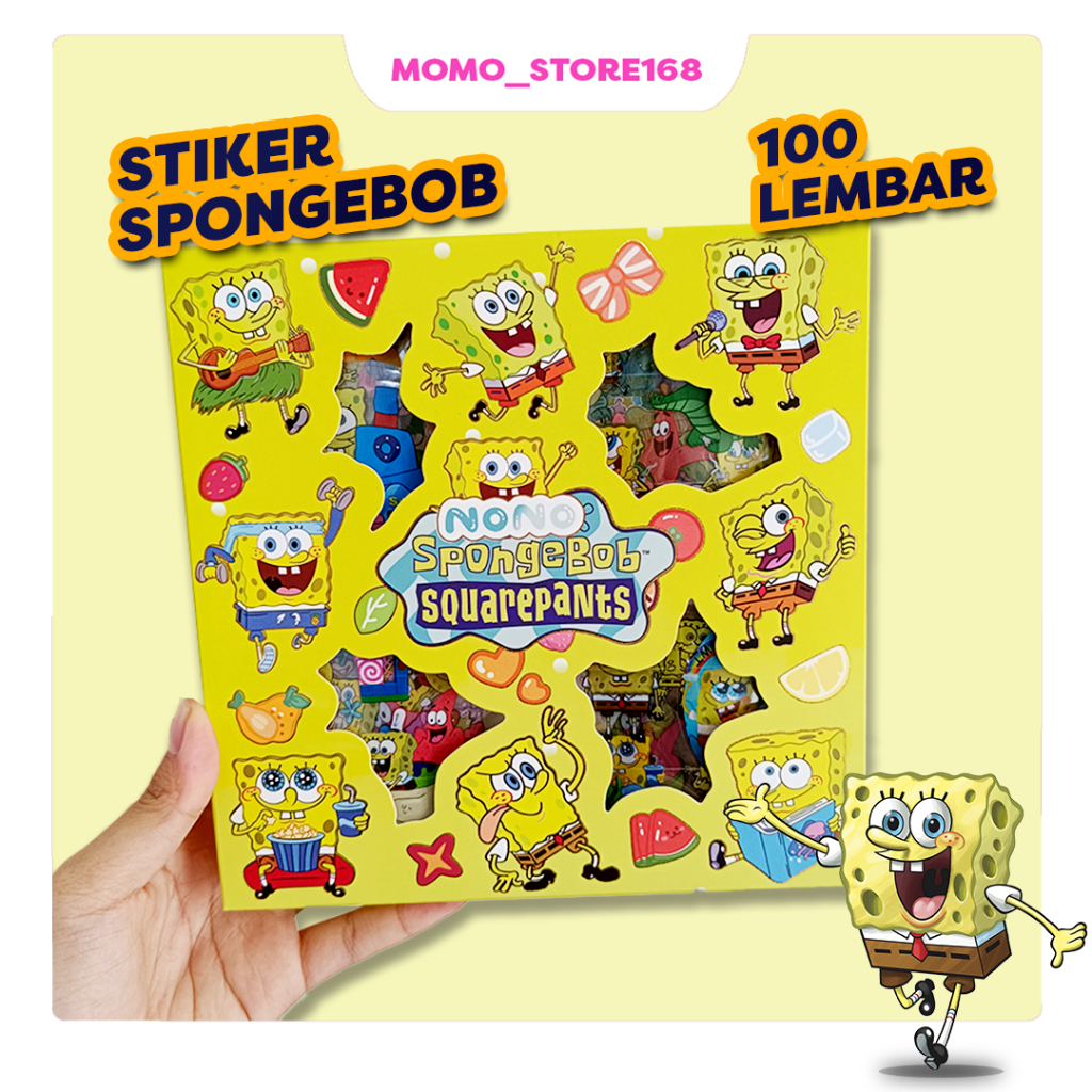 

Stiker Spongebob Stiker Momo Nono Cici Spongebob Waterproff 100 lembar