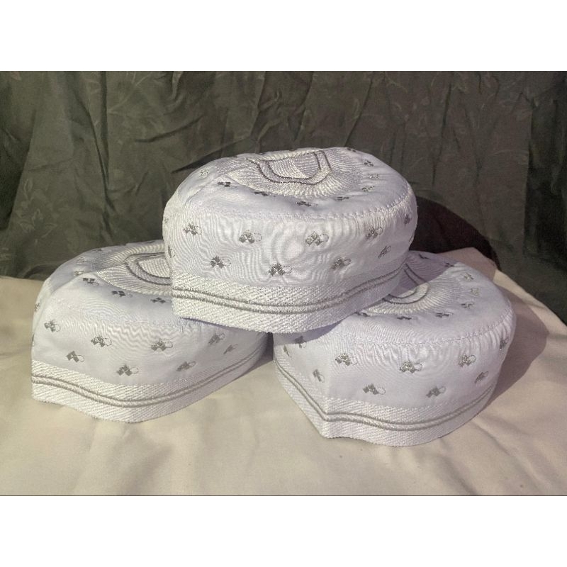 kopiah putih peci putih ( motif )