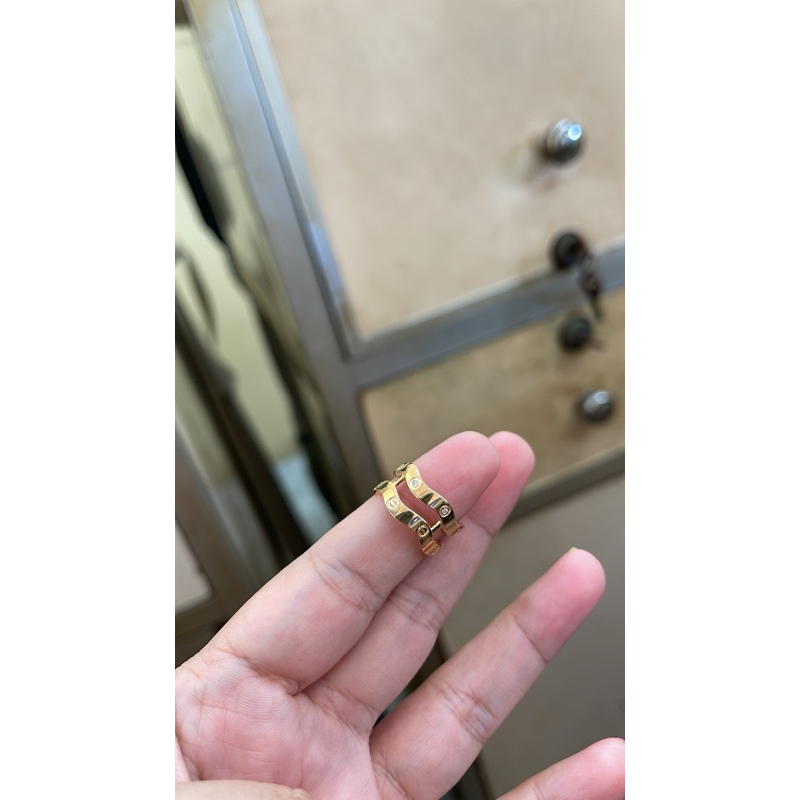 cincin cartier gelombang emas 8k
