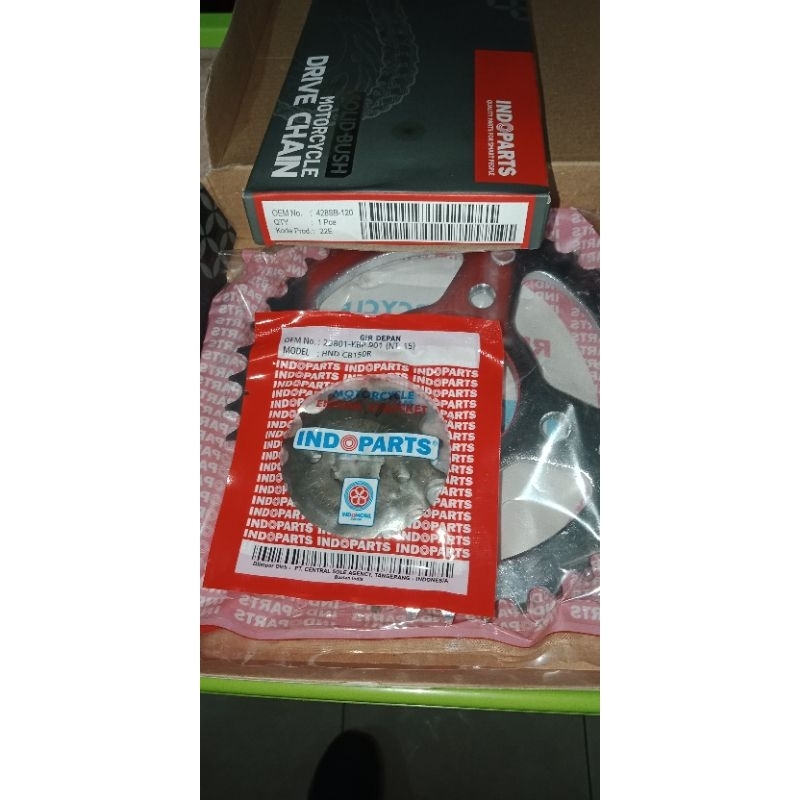 Gear set paket + Rantai set Supra GTR 150/Sonic Fi 150 Indoparts