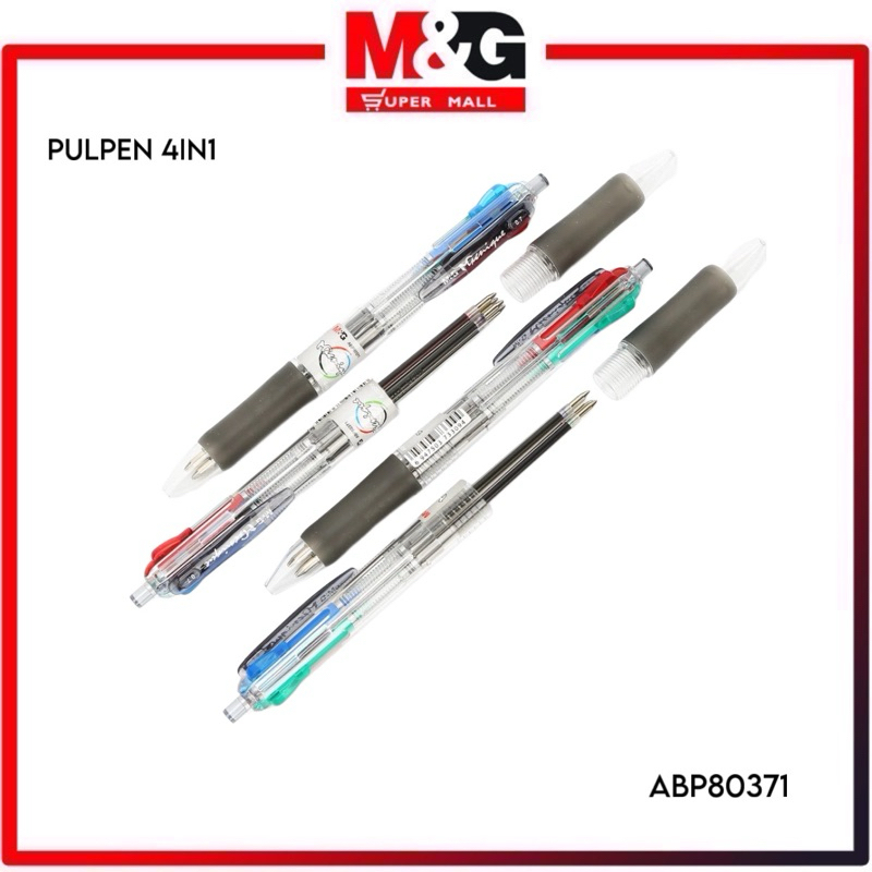 

M&G Pulpen 4 warna / Bolpoint 4 warna Biru Hitam Merah Hijau ABP80371