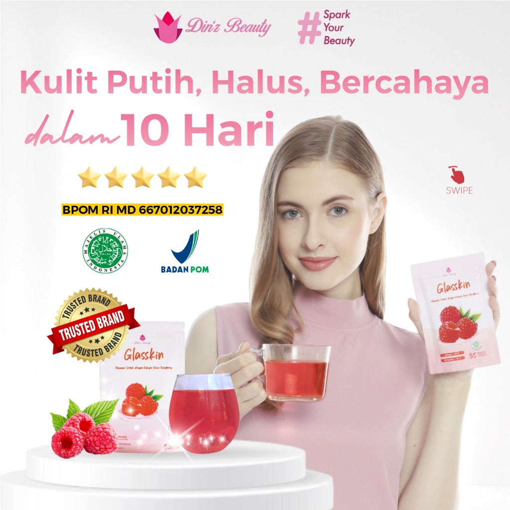 GLASSKIN GLOW COLLAGEN DRINK HALAL DAN BPOM BY DINZ BEAUTY