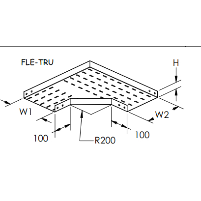 Kabel Tray Elbow/Cable Elbow Tray/Kabel Tray Siku 300x100 Elektro Plat 1.2 Material SPHC