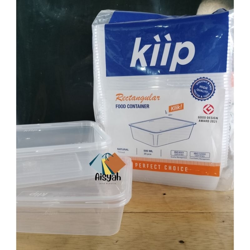 ( Isi 25 Pcs) Thinwall  / Kotak Makan Transparan / Box Makan Transparan 500 ml merk kiip, victory, k