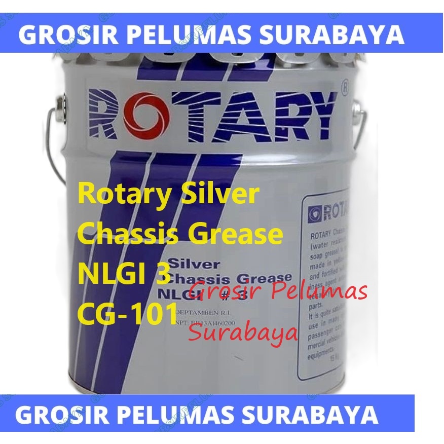 gemuk rotary chassis silver PAIL 15kg grease / stempet Rotary kuning silver CG-101