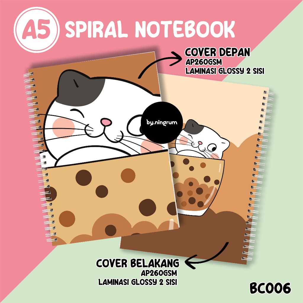 

Buku Catatan Spiral Notebook A5 [BC006] Jurnal Aesthetic Line Blank Tema Kucing Lucu Bubble Cat