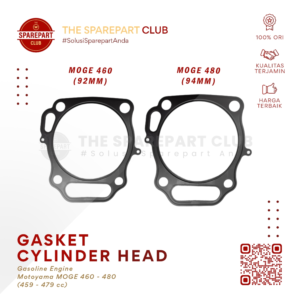 Packing Perpack Kop Plat Tipis Motoyama MOGE 460 480 Gasket Cylinder Head