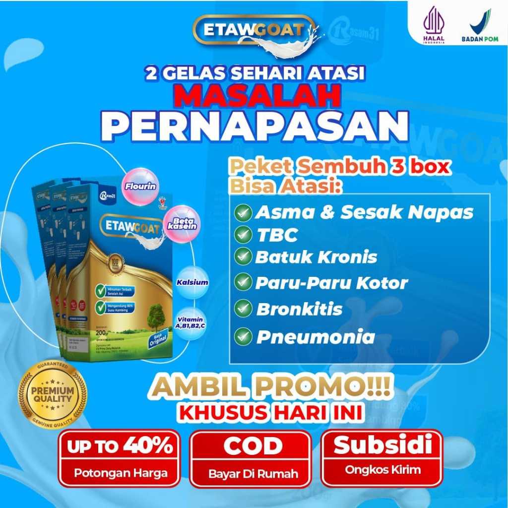 

1 BOX ETAWGOAT SUSU KAMBING ETAWA BUBUK ORIGINAL BERKUALITAS ATASI NYERI TULANG SENDI