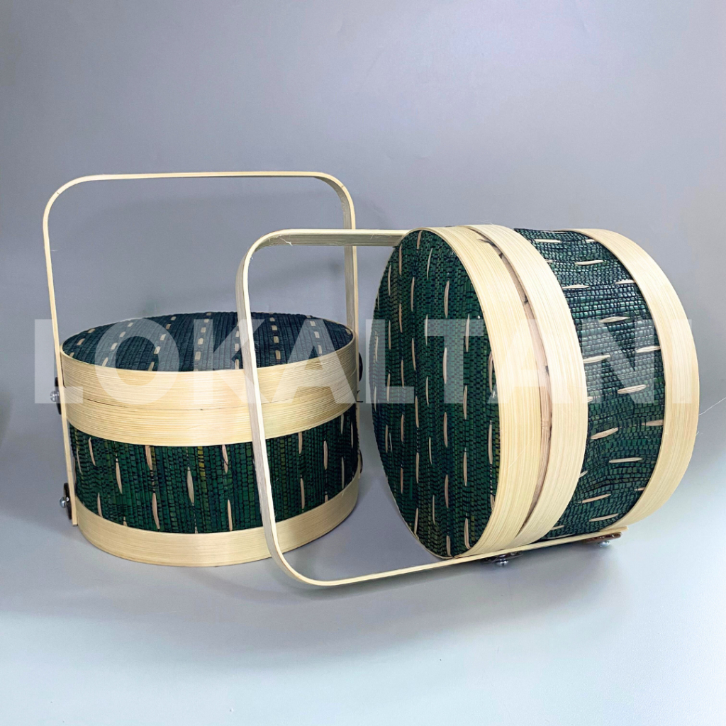 Hampers Bambu/Rantang bambu D20cm 1 Susun Hijau