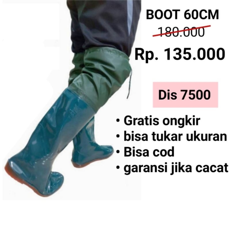 SEPATU BOOT PETANI 60CM HIJAU KUALITAS PREMIUM