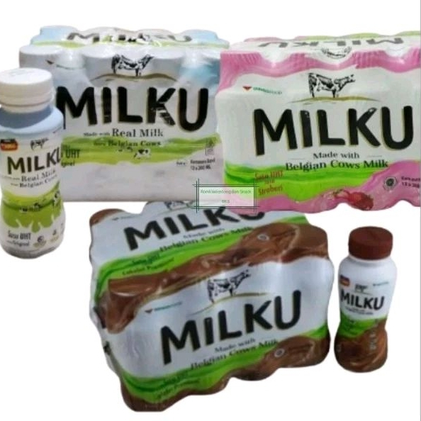 

MILKU SUSU UHT BOTOL 1DUS ISI 12 @200ML