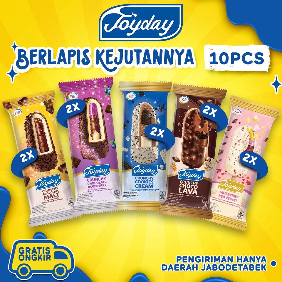 

HEMAT PROMO Joyday Ice Cream Package Berlapis Kejutannya Pack Isi 1 pcs Eskrim Mix