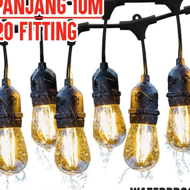 HOT Fitting Lampu Gantung Outdoor 1 Meter 2 Fiting  Waterproof  1 Meter 1 Fitting LAMPU GANTUNG CAFE