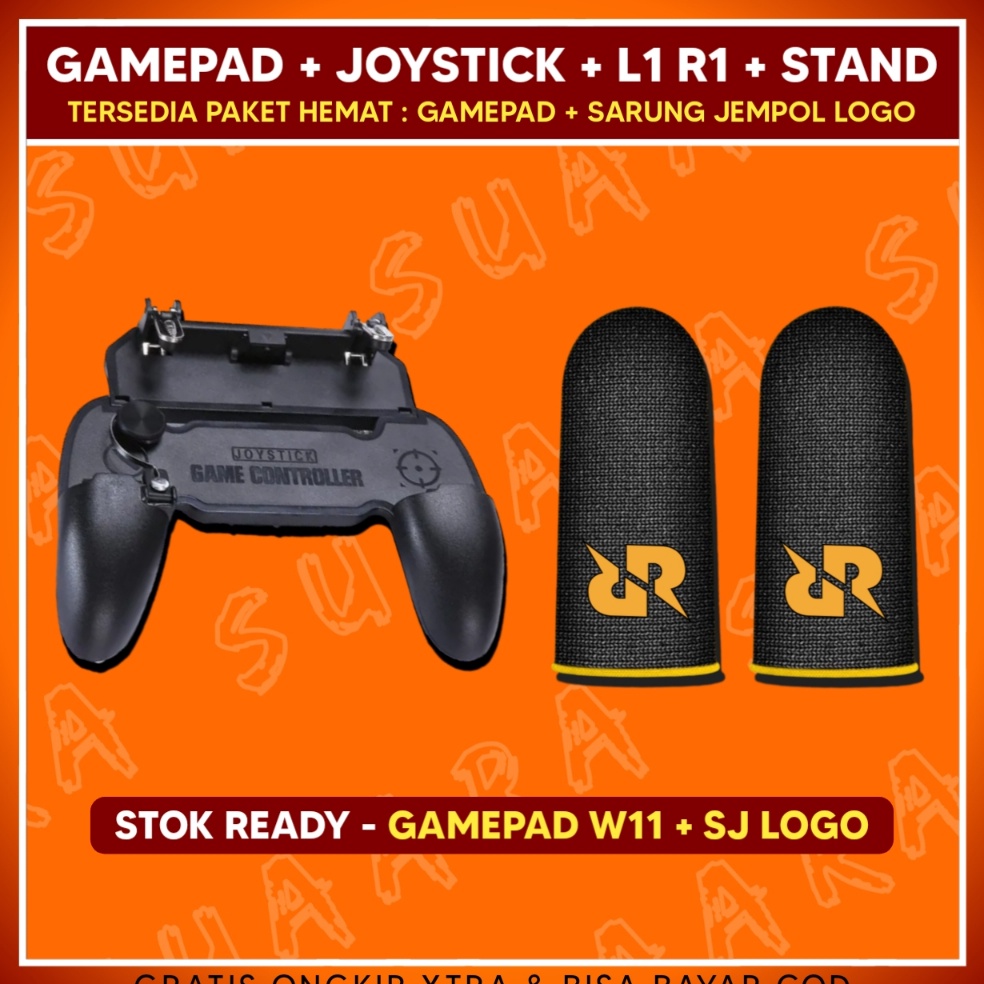 KODE G3Q SUAARA  GAMEPAD W11 ANDROID TRIGGER GAMING L1 R1 JOYSTICK STAND GAMEPED HP FIRE BUTTON FF P