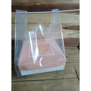 1 Lusin Kresek Bening Polos Utk Dus 30x30x12cm Gift Bag / Tas Ulang Tahun / Tas Souvenir untuk hajat
