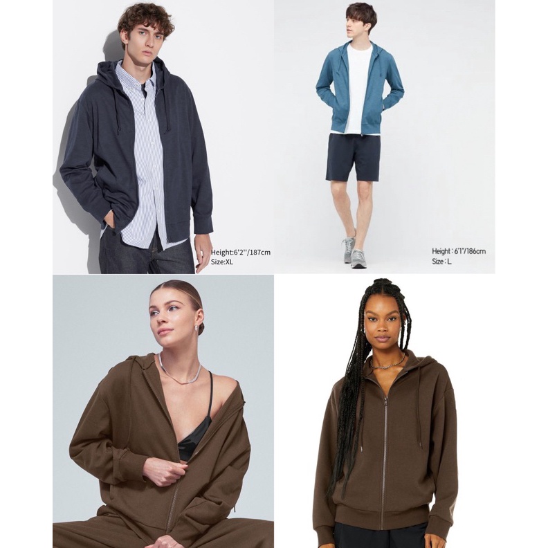 Import Terlaris UNIQLO Unisex AIRism FullZip Hoodie