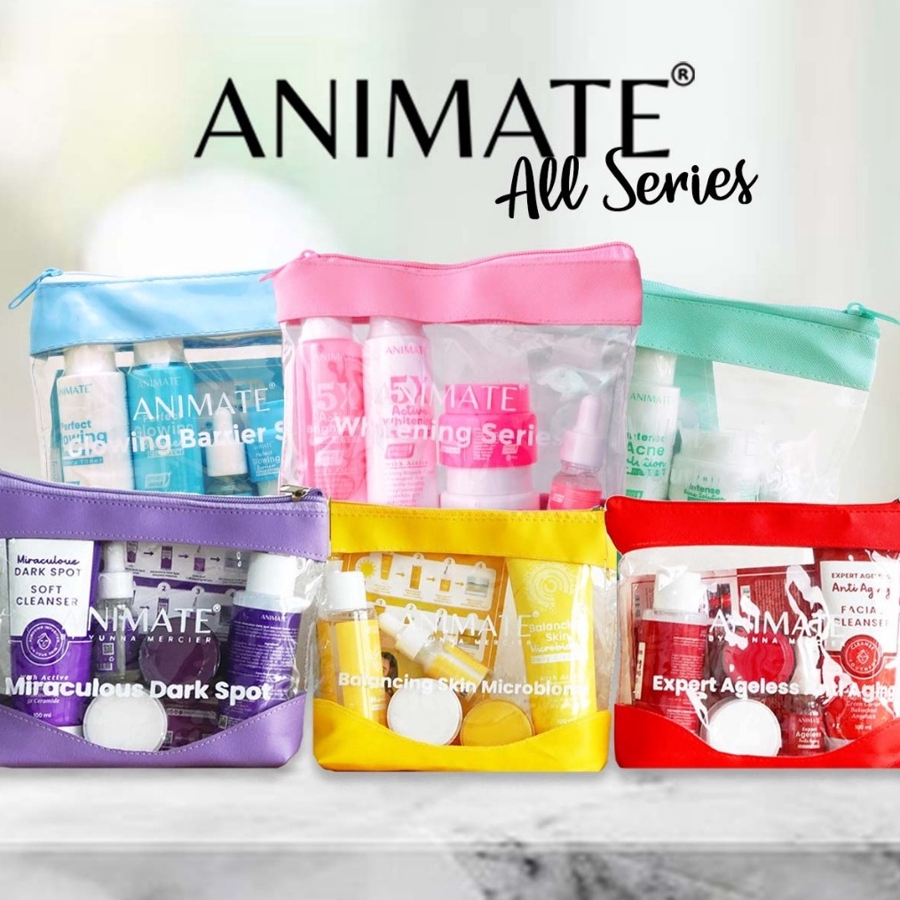 KODE E52O Paket Animate Skincare Cream Pemutih Wajah Paket Acne Solution Animate Whitening Paket Ski