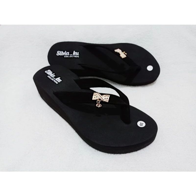 sandal wedges bludru pita sendal cewek spon cantik