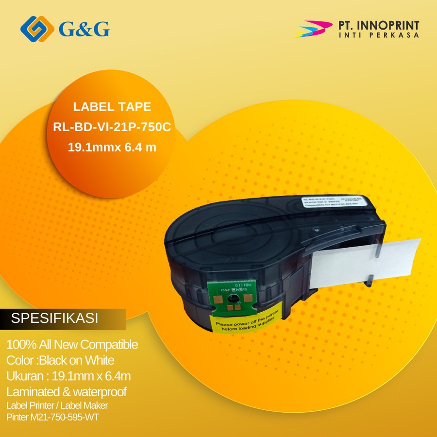 

Label Brady M21-750- 595 Nylon Cloth Black ink White