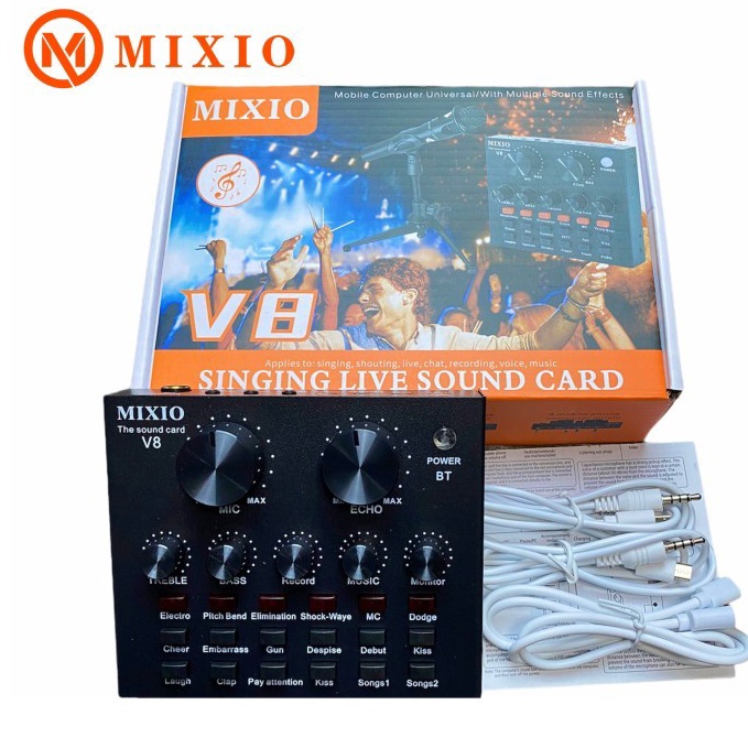 ART F47P MIXIO V8S PREMIUM Live Streaming Soundcard Adapter Phone Laptop Microphone