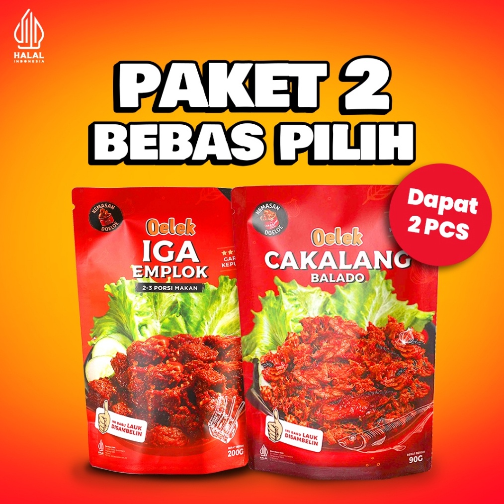 

1212 FLASH SALE Oelek Paket 2 Bebas Pilih Iga Emplok Cakalang Balado Cumi Cabe Ijo Ayam Kecombrang Lauk Siap Saji buruan