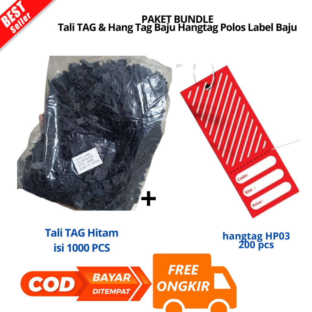 

Promo [PZS] BAYAR DI TEMPAT PAKET Tali HangTag @1000pcs - Tali Gantungan Label Baju Laundry tali