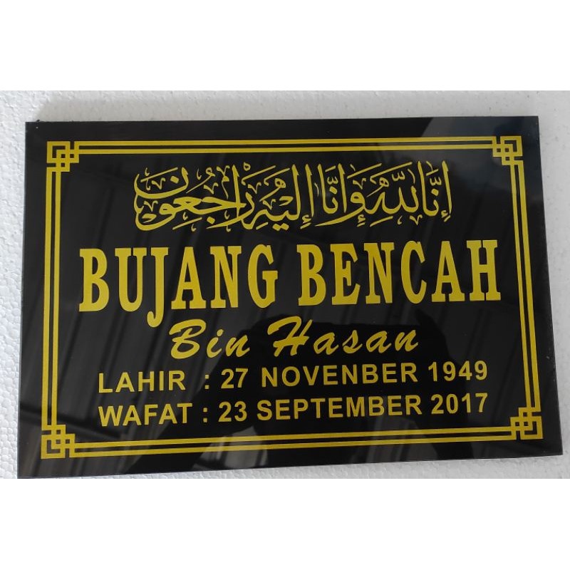 Nama Nisan Akrilik/Nama Makam akrilik/Papan Data Makam