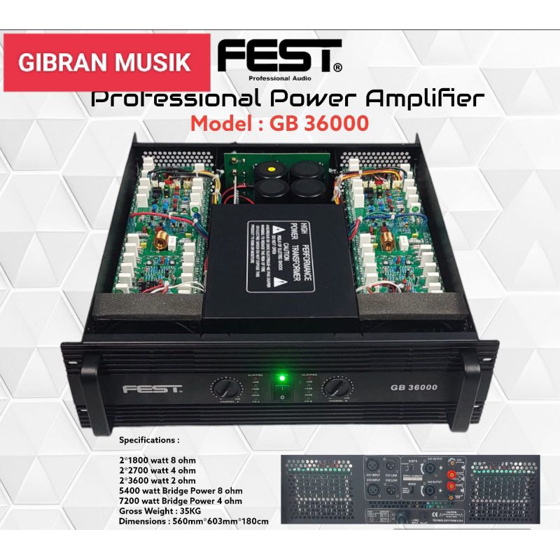 Power Amplifier Fest GB 36000.. Power Amplifier Fest 2 channel GB 36000