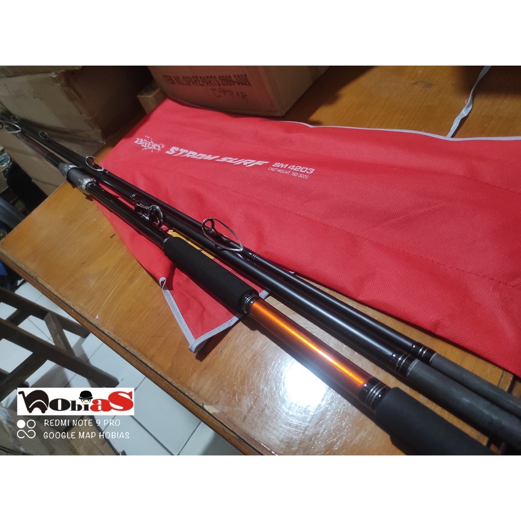 joran pancing laut sambung 3 blood strom surf  420 cm tripel x cross surf casting 420