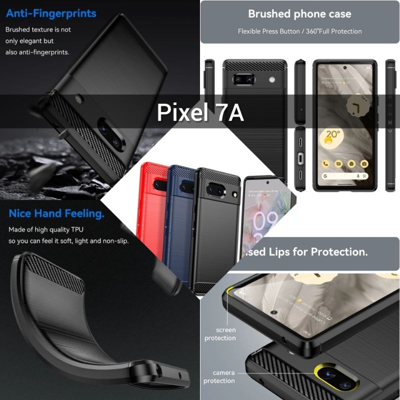 Soft Case Pixel 7A Brushed Carbon Fiber Shockproof Pixel 7a