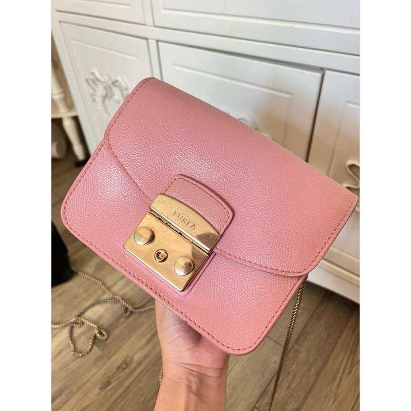 furla metropolis original preloved , pink rose