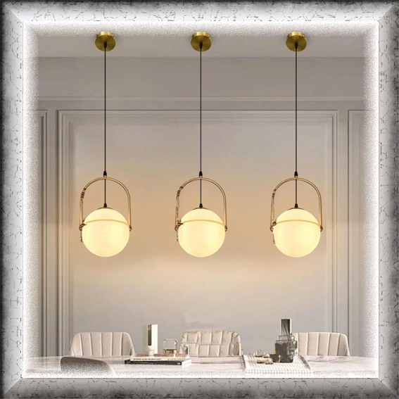 Lampu hias gantung bola kaca MODERN COLONIAL OVAL GLASS simple elegan minimalis pendant light living