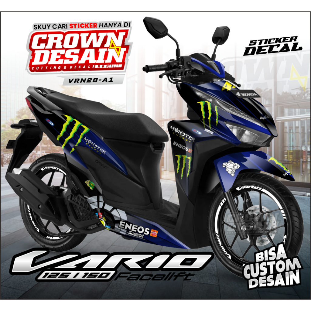 Sticker Decal Vario 125-150 New Biru Fullbody - Aksesoris Stiker Motor Vario New - Decal Sticker All