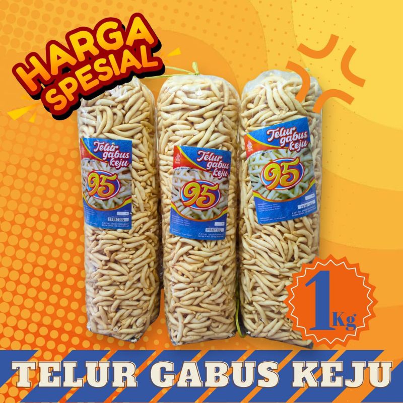 

TELUR GABUS KEJU/STIK KEJU RASA ASIN GURIH BERAT 1kg GENDUT 1 BAL Alami Cheese