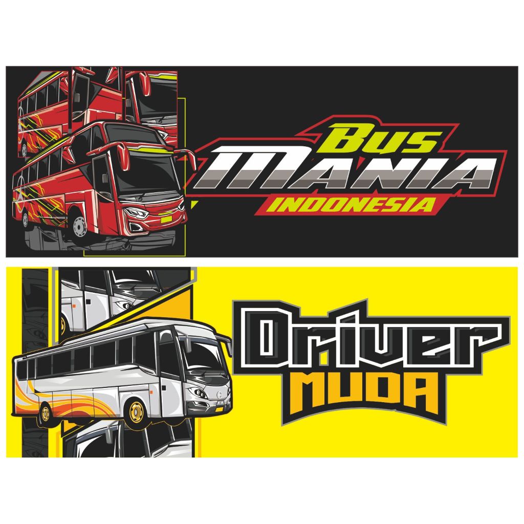 Stiker Bus Mania Bus Artis Tuan Muda, STIKER LOGO BUS BASURI /STIKER BUS VIRAL isi 10pcs