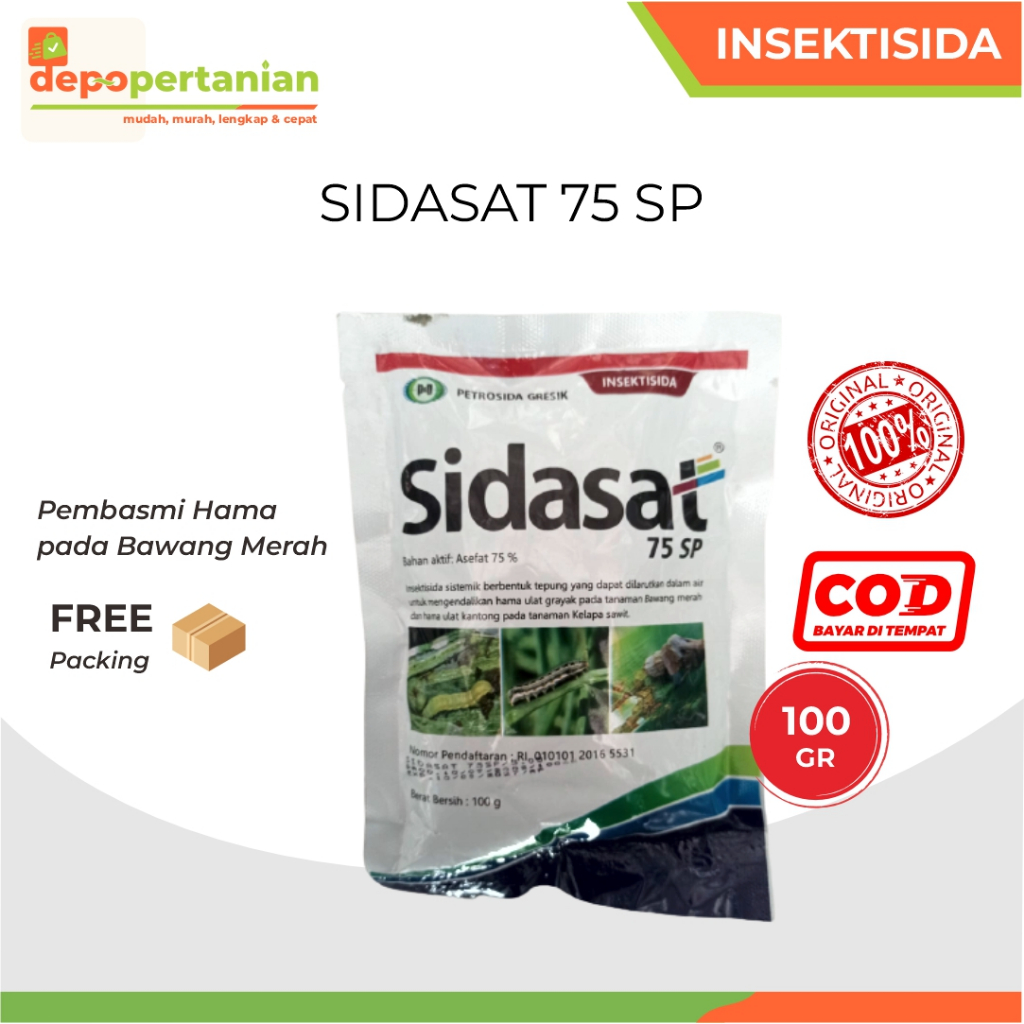 Depo Pertanian - Sidasat 100gram Insektisida Sistemik Asefat Obat Hama Bawang Merah SIDASAT 75 SP