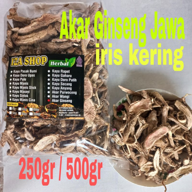 Akar Ginseng Jawa iris kering 500gr