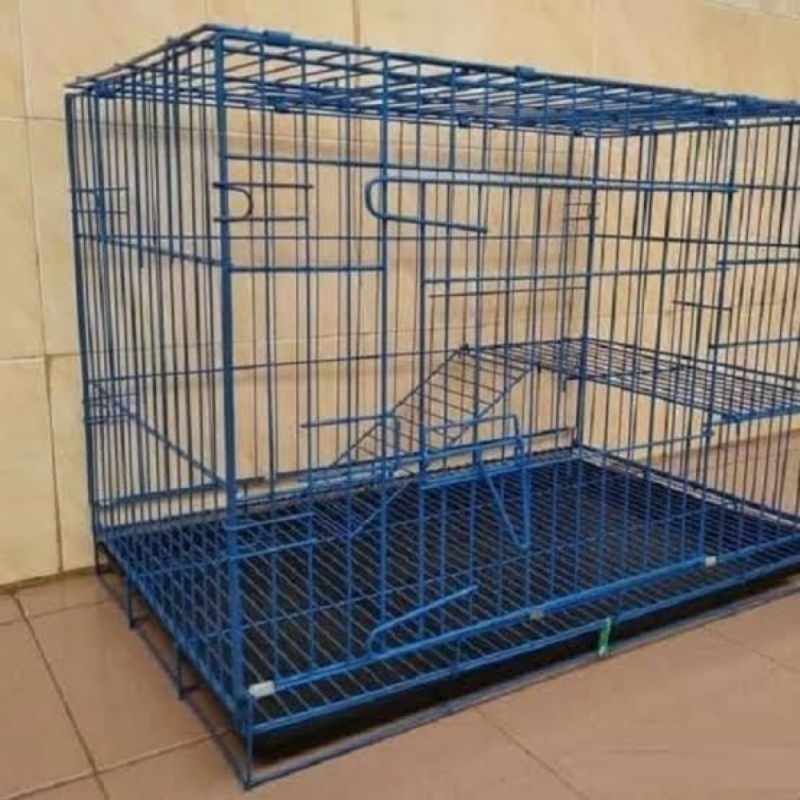kandang kucing anjing kelinci ukuran 60*40*52 Tingkat 2